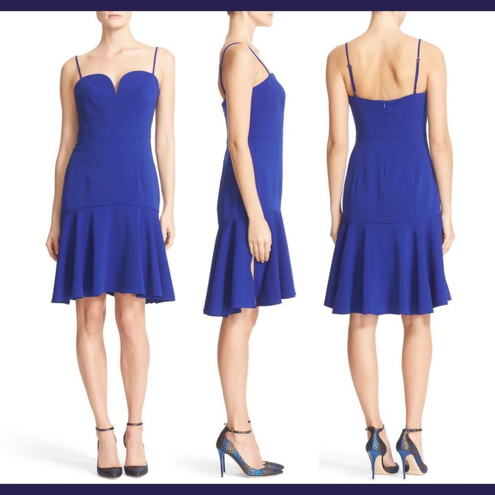 NWT Milly Kelly Italian Cady Fit and Flare Dress in Cobalt Blue [SZ 8‎ ]